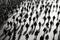 View from above crowd of people walking black and white street. ai generative