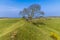 A view above the eastern ramparts of the Iron Age Hill fort remains at Burrough Hill in Leicestershire, UK