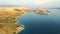 View from above of holiday houses on the island of Pag