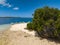 View from above of Island with white sandy beach.