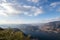 View from above of Lake Como. Panoramic view in winter of Lake C