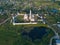 View from above of the Nikitsky monastery located in the city of the Golden ring Pereslavl Zalessky