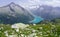 The view from above of Schlegeis Reservoir in the Alps, Austria