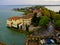 View from above to the Sirmione town. Italy