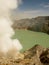 View on the acidic crater lake of the Ijen volcano in Indonesia, a sulfur mine and toxic gaz