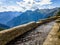 View from the Acquedotto CanÃ  over the swiss alps