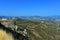 A view from the Acrocorinth Fortress to the Corinth and mountains.