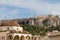 View of the Acropolis monument from Monastiraki Square