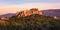 View of Acropolis from the Philopappos Hill in the Evening, Athens, Greece