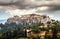 View of Acropolis on a rainy day, Parthenon, Athens