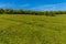 A view across an ancient ridge and furrow field beside the Grand Union Canal in Market Harborough