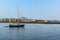 A view across the bay in Arrecife, Lanzarote towards the causeway and the shoreline