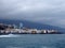 View across the bay in puerto cruz tenerife with mountains and w