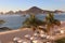 View across the bay to the cape of the bay of  Sea of Cortez in Los Cabos, Cabo San Lucas, Mexico