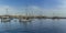 A view across from the causeway across the bay to the shoreline of Arrecife, Lanzarote