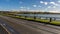 A view across the causeway on Pitsford Reservoir, UK