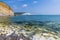 A view across the chalk boulder shoreline at Hope Gap, Seaford, UK