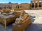 A view across a courtyard in the temple complex at Karnak near Luxor, Egypt