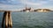 View across the Grand Canal towards the Church of San Georgio Maggiore in Venice, Italy