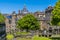 A view across Greyfriars Graveyard in Edinburgh, Scotland