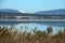 View across the lagoon, Fuente del Piedra, Spain.