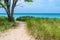 View Across Lake Michigan of Sailboat