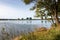 View across Lake Simcoe of Barrie, Ontario waterfront