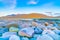 View across Lake Te ANau to Murchison Mountains just before sunrise