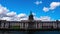 View across Liffey River on southern facade of Custom House in Dublin timelapse