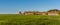 A view across the marshes of the village of Cley, Norfolk, UK