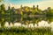 View across the Mere to the town of Ellesmere in Shropshire