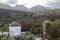 A view across one of the many snow topped hills and valleys of the Mourne Mountains in County down in Northern Ireland on a dull m