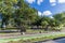 A view across the Park on the Constitutional Avenue in San Juan, Puerto Rico