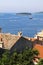 View across the red roofed buildings of the old town of Rovinj, Croatia