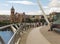 A view across the River Foyle from the iconic Peace Bridge to the famous Londonderry City Guild Hall