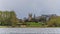 A view across a sailing lake towards Thrapston, Northamptonshire