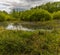 A view across the wetlands at Cropston Reservoir in Leicestershire