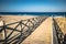 View across wooden footbridge, La Linea de la Concepcion, Costa