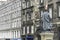 View of Adam Smith statue in Royal Mile street Edinburgh