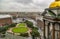 View of the adjacent square from the colonnade of St. Isaac`s Cathedral.