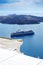 The view on Aegean sea and cruise ship