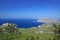 View of Aegean sea and Monolithos castle, Rhodes Island - Greece