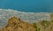 View aerial of coastline. The town of Candelaria with its famous basilica of the eastern part of Tenerife in the Spanish Canary