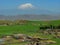 A view of Agri mountain beyond a village in Dogubeyazit,  Turkey