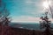 View from Ahrensklint over Harz Mountains in Germany