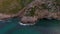 A view from the air to the coast and the sea near the city of Denia. District of Valencia, spring in Spain