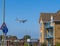 A view of an aircraft on final approach to land at Lee on Solent, UK