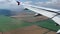 View of the aircraft wing from the passenger cabin.