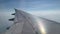 View of the aircraft wing from the porthole