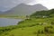 View from the An Aird peninsula towards the mountain Beinn na Caillich, Isle of Skye, Highlands, Scotland, UK